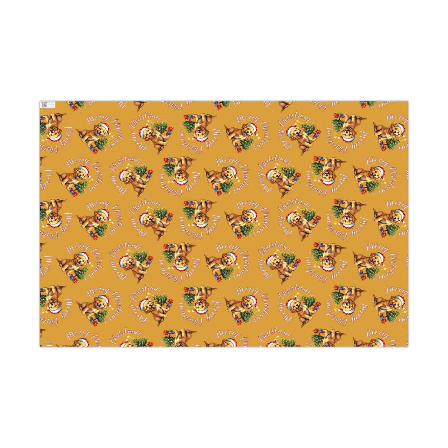 Christmas Puppy Gift Wrap Paper — Cute Holiday Dog Pattern Wrapping Sheets
