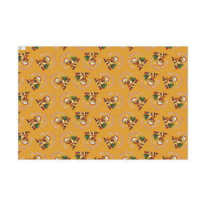 Christmas Puppy Gift Wrap Paper — Cute Holiday Dog Pattern Wrapping Sheets