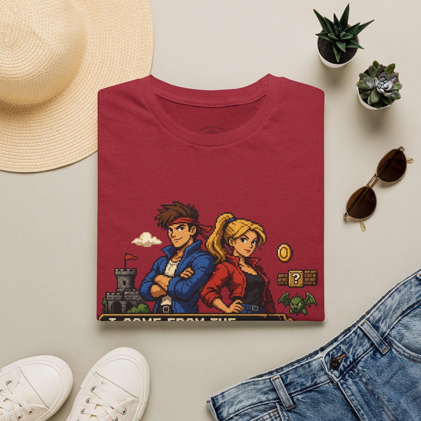 Retro Arcade Era T-Shirt — Pixel RPG Game Tribute