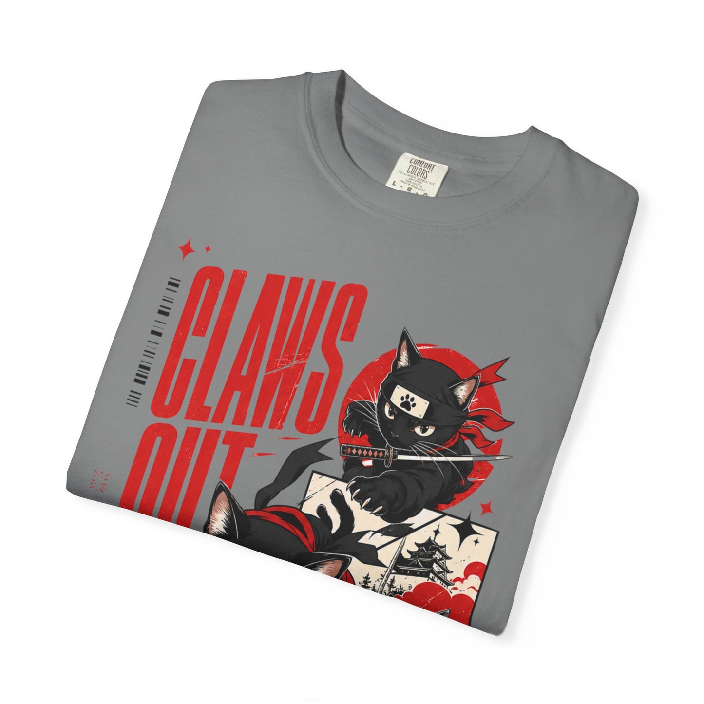 Claws Out Cat Graphic T-Shirt — Retro Ninja Kitties Tee