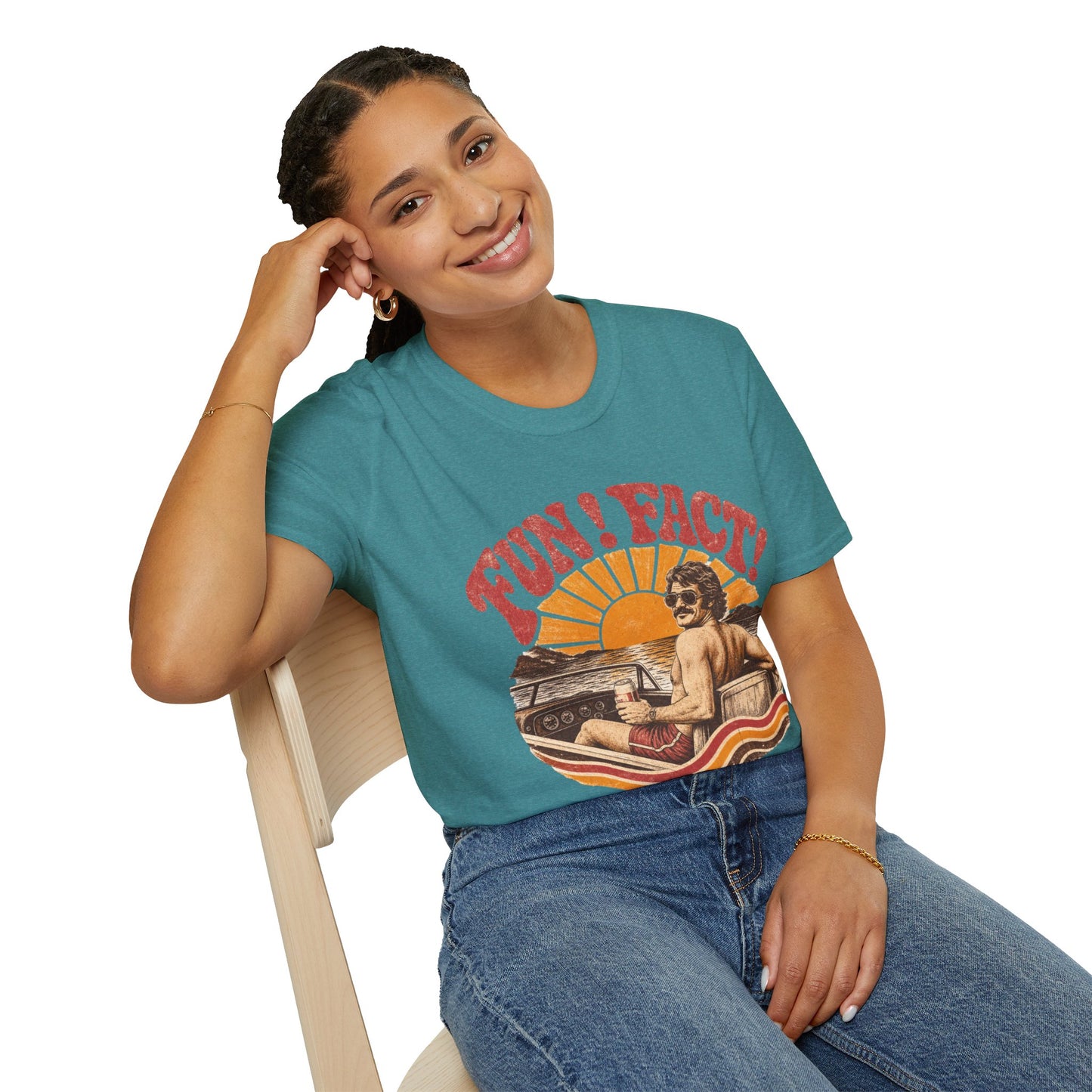 Retro 'FUN! FACT!' Surf Tee — Vintage Sunset Beach Graphic T-Shirt