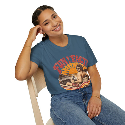 Retro 'FUN! FACT!' Surf Tee — Vintage Sunset Beach Graphic T-Shirt