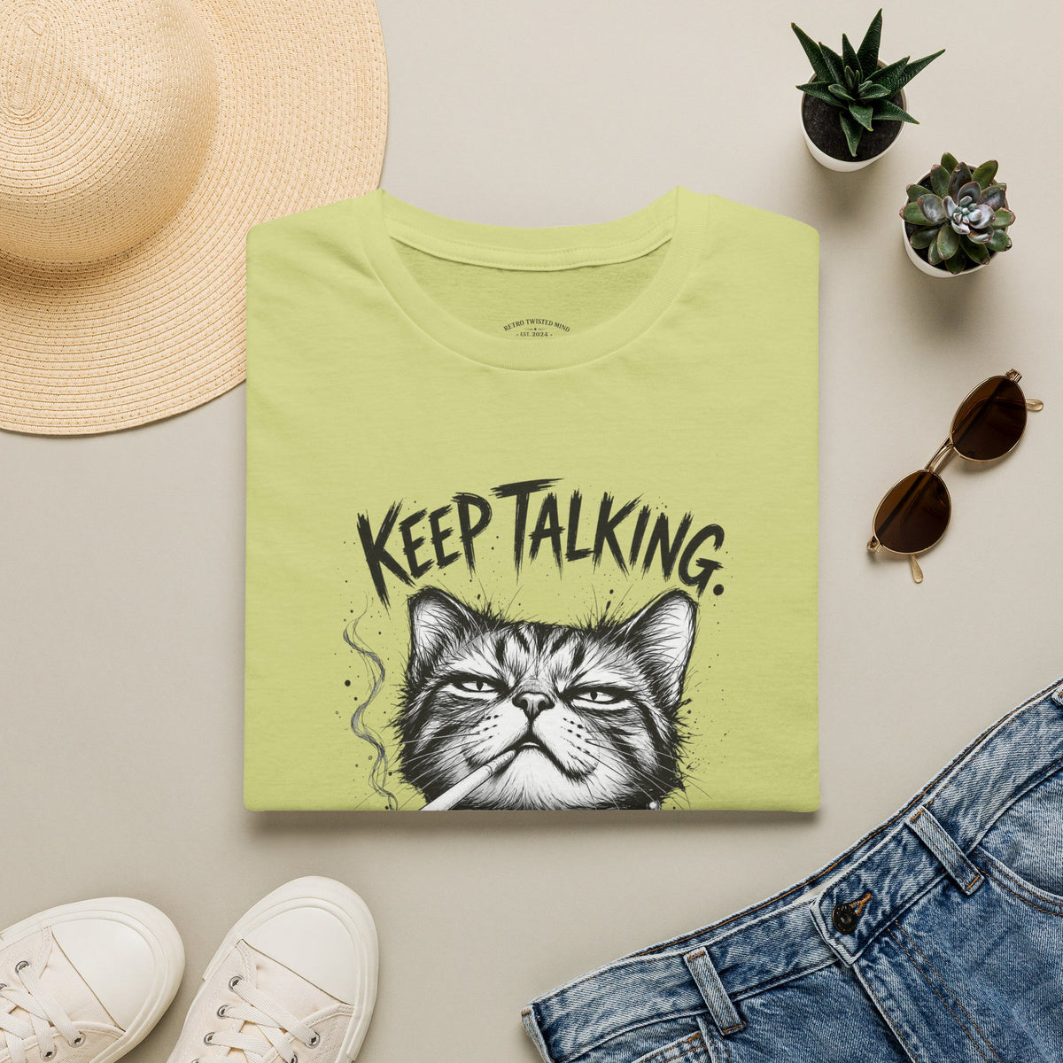 Keep Talking, I'm Judging Cat T-Shirt — Funny Grumpy Cat Graphic Tee