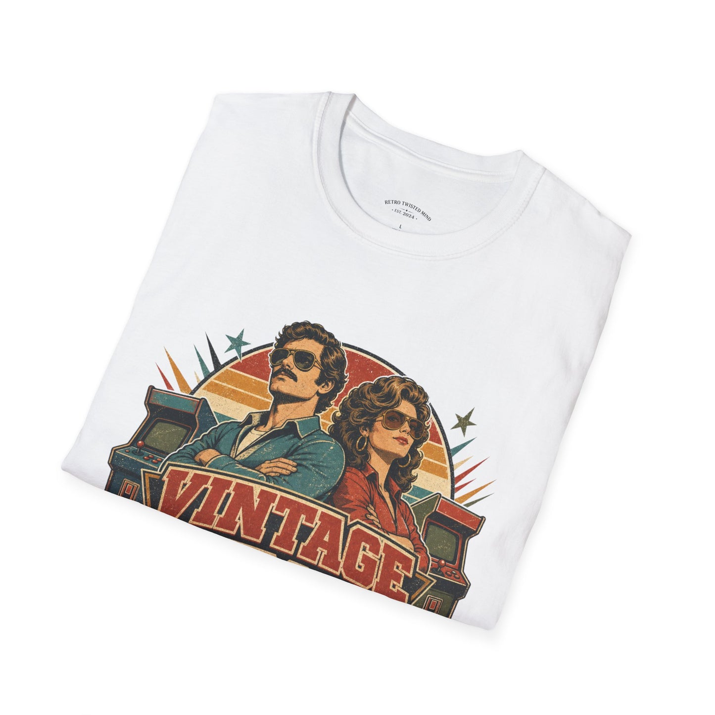 Vintage Human T-Shirt — Retro 70s Duo Graphic Tee