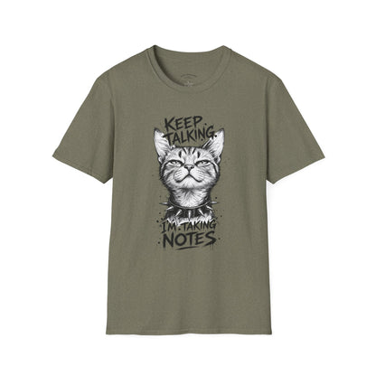 Keep Talking I'm Taking Notes Cat T‑Shirt