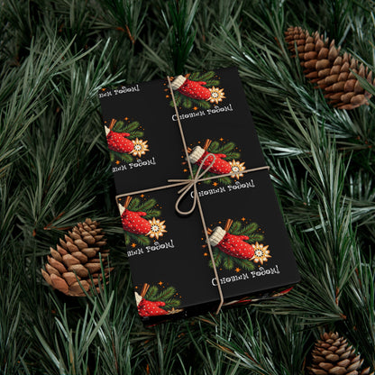 Christmas Tree Stocking Gift Wrap Paper — Festive Holiday Wrapping Sheets