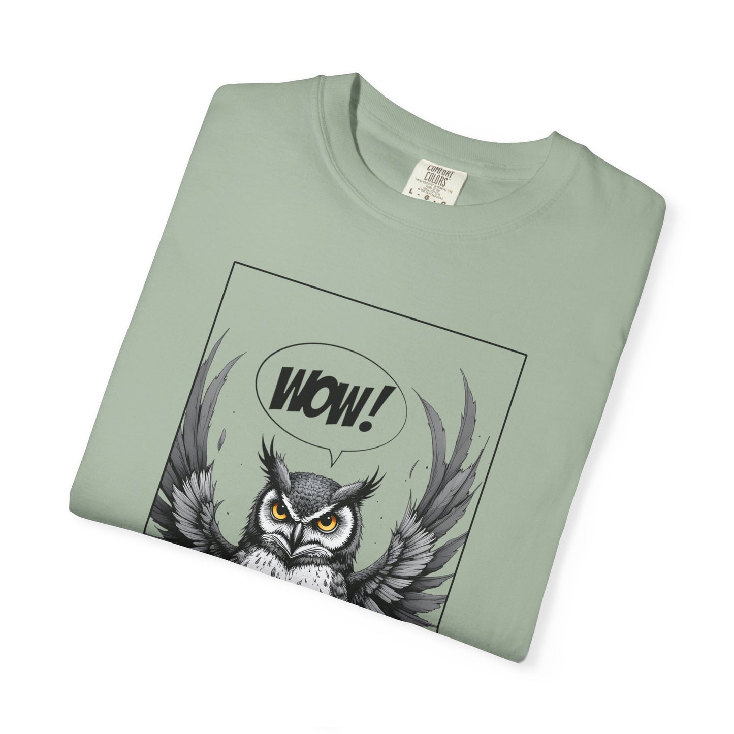 Owl Graphic T-Shirt — 'WOW!' Illustrated Night Owl Tee