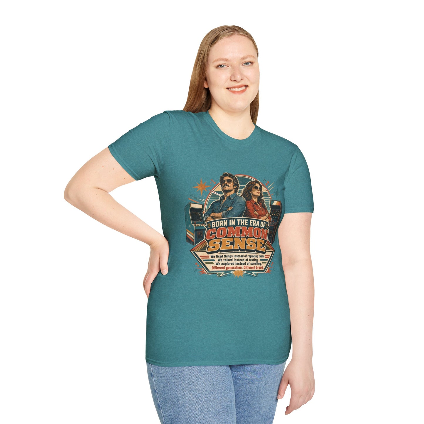 Born in the Era of Common Sense T-Shirt — Retro 70s Vintage Political Graphic Tee