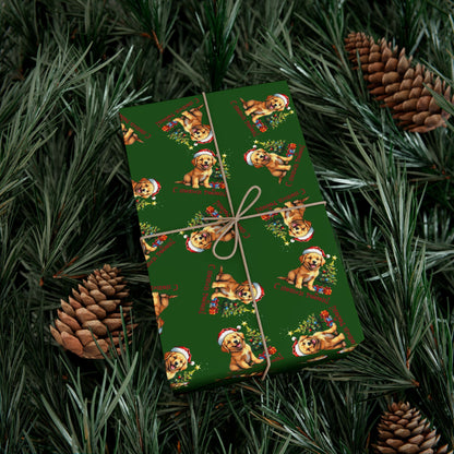 Gift Wrap Paper — Festive Gingerbread Dog Pattern (Holiday Wrapping)