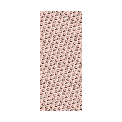 Tea Cup Pattern Gift Wrap Paper — Pink Hot Cocoa & Candy Cane Holiday Wrapping Paper