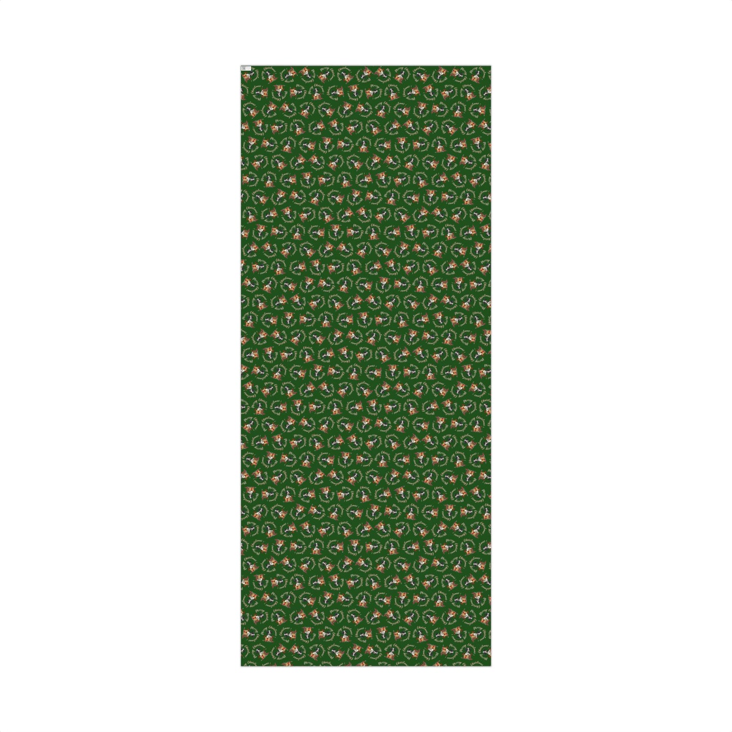 Christmas Dog Wreath Gift Wrap Paper