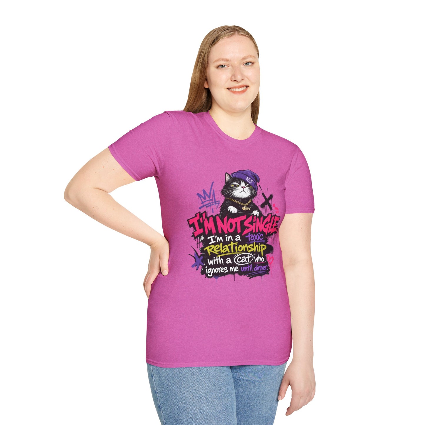T‑Shirt — “I’m Not Single: I’m in a Toxic Relationship with a Cat” Graphic Tee
