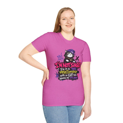 T‑Shirt — “I’m Not Single: I’m in a Toxic Relationship with a Cat” Graphic Tee