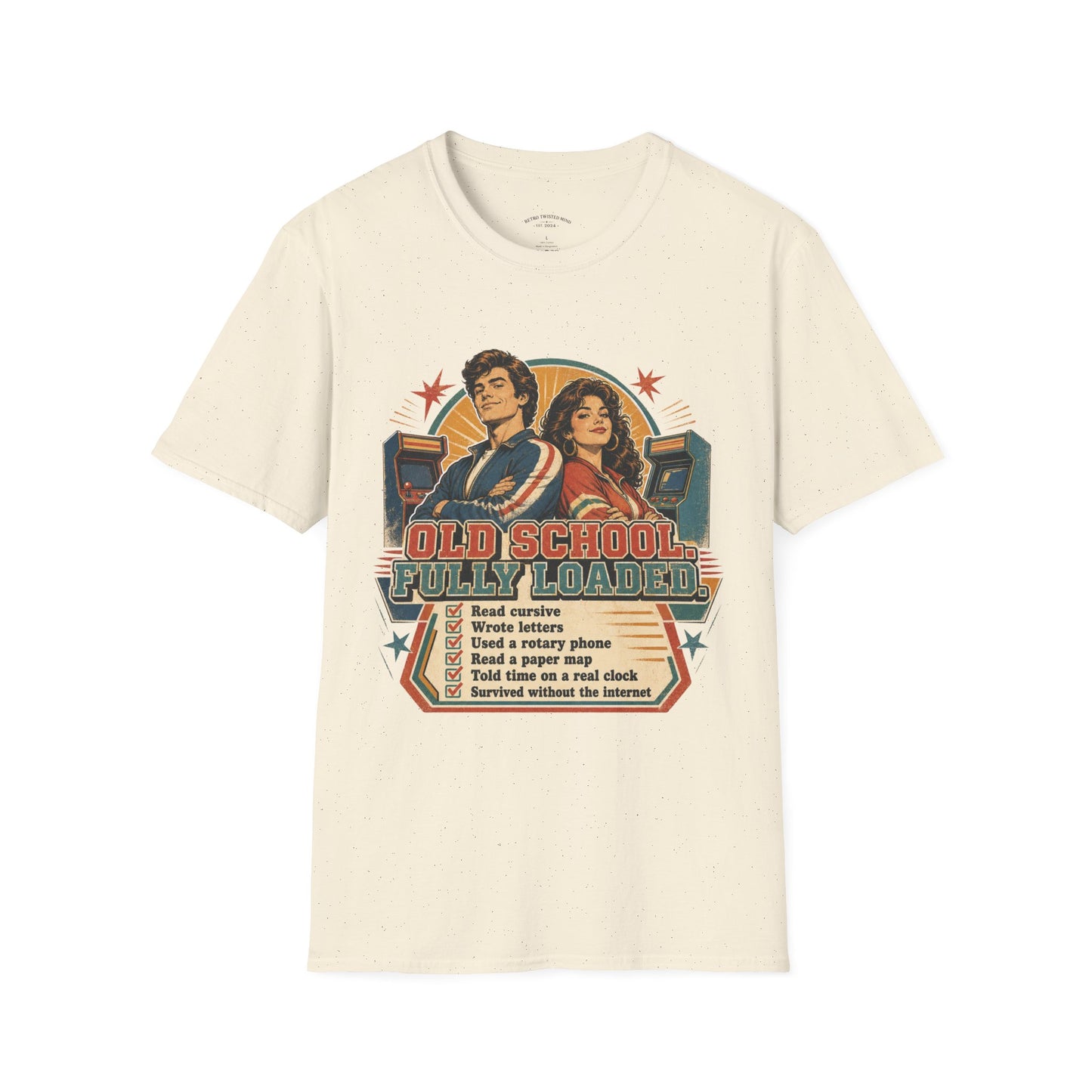 T-Shirt — Retro 'Old School' Arcade Couple Vintage Gamer Tee