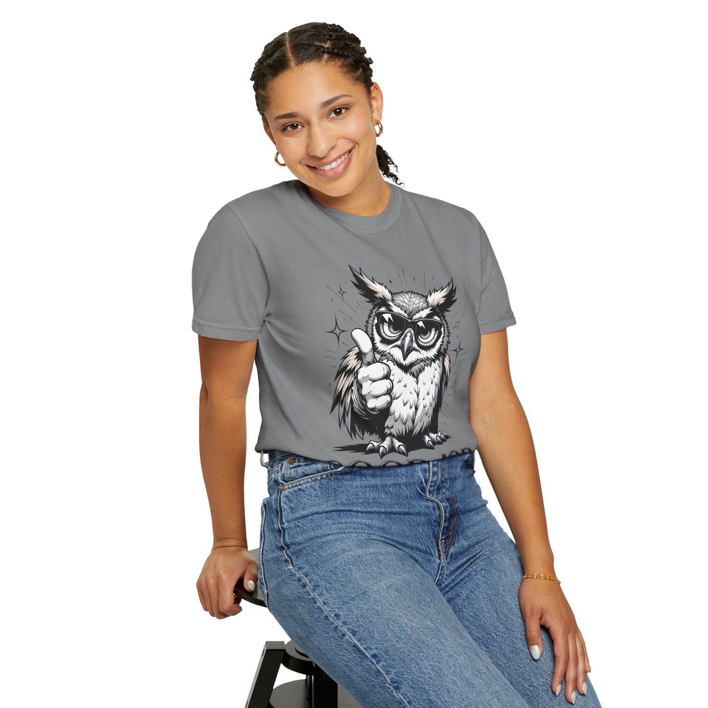 Good Job Owl T-Shirt — Thumbs-Up Retro Owl Graphic Tee