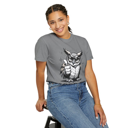 Good Job Owl T-Shirt — Thumbs-Up Retro Owl Graphic Tee