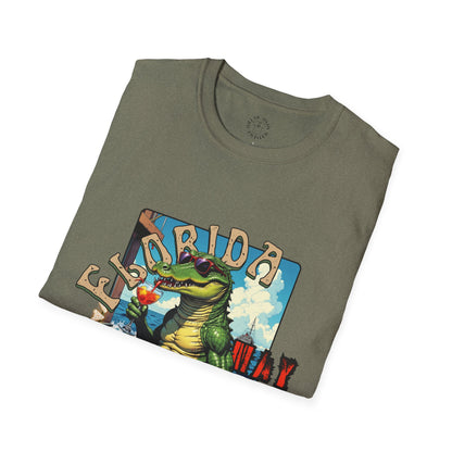 Florida Alligator Unisex Softstyle T-Shirt - Retro Vibe Casual Tee,vacation ,florida,