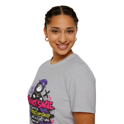 T‑Shirt — “I’m Not Single: I’m in a Toxic Relationship with a Cat” Graphic Tee