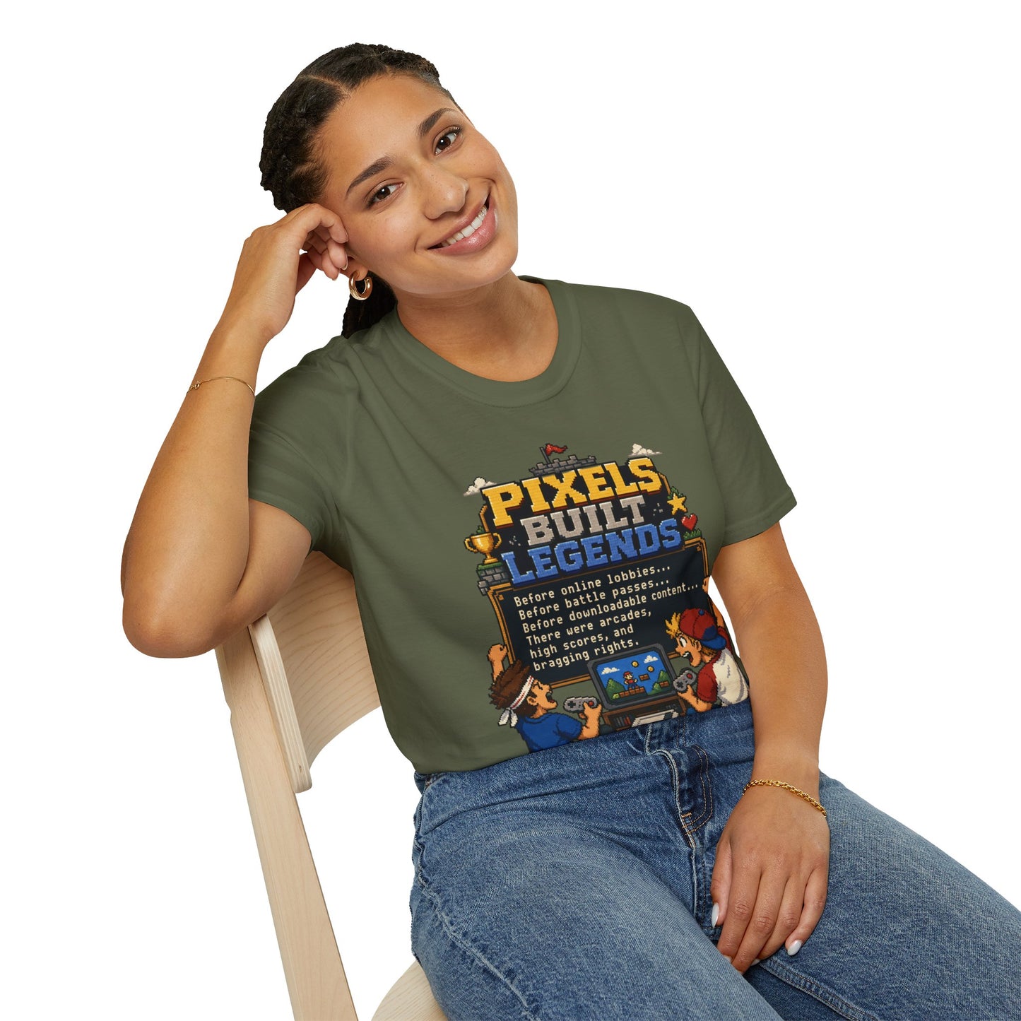 Pixels Built Legends T‑Shirt — Retro Gaming Nostalgia Tee