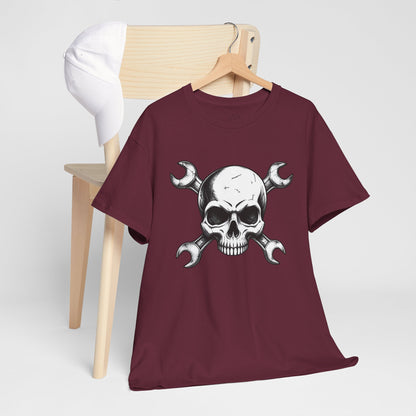 Mechanic Skull Tee — Wrench Crossbones Graphic T-Shirt