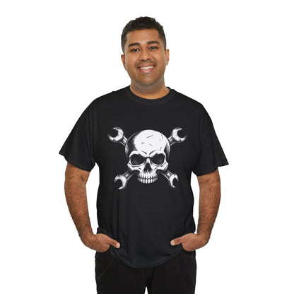 Mechanic Skull Tee — Wrench Crossbones Graphic T-Shirt