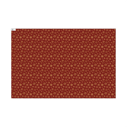 Holiday Snowflake Gift Wrap Paper – Red & Gold Christmas Wrapping Sheets