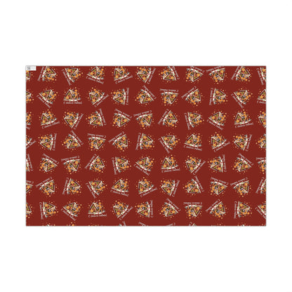 Christmas Pizza Pattern Gift Wrap Paper — Festive Novelty Wrapping Sheets