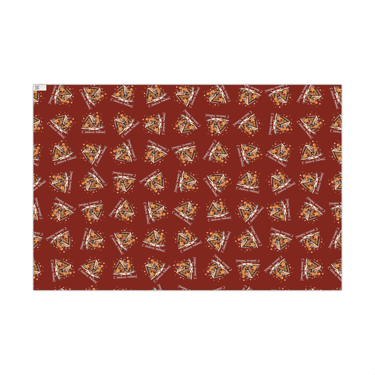 Christmas Pizza Pattern Gift Wrap Paper — Festive Novelty Wrapping Sheets