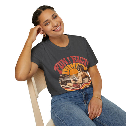 Retro 'FUN! FACT!' Surf Tee — Vintage Sunset Beach Graphic T-Shirt