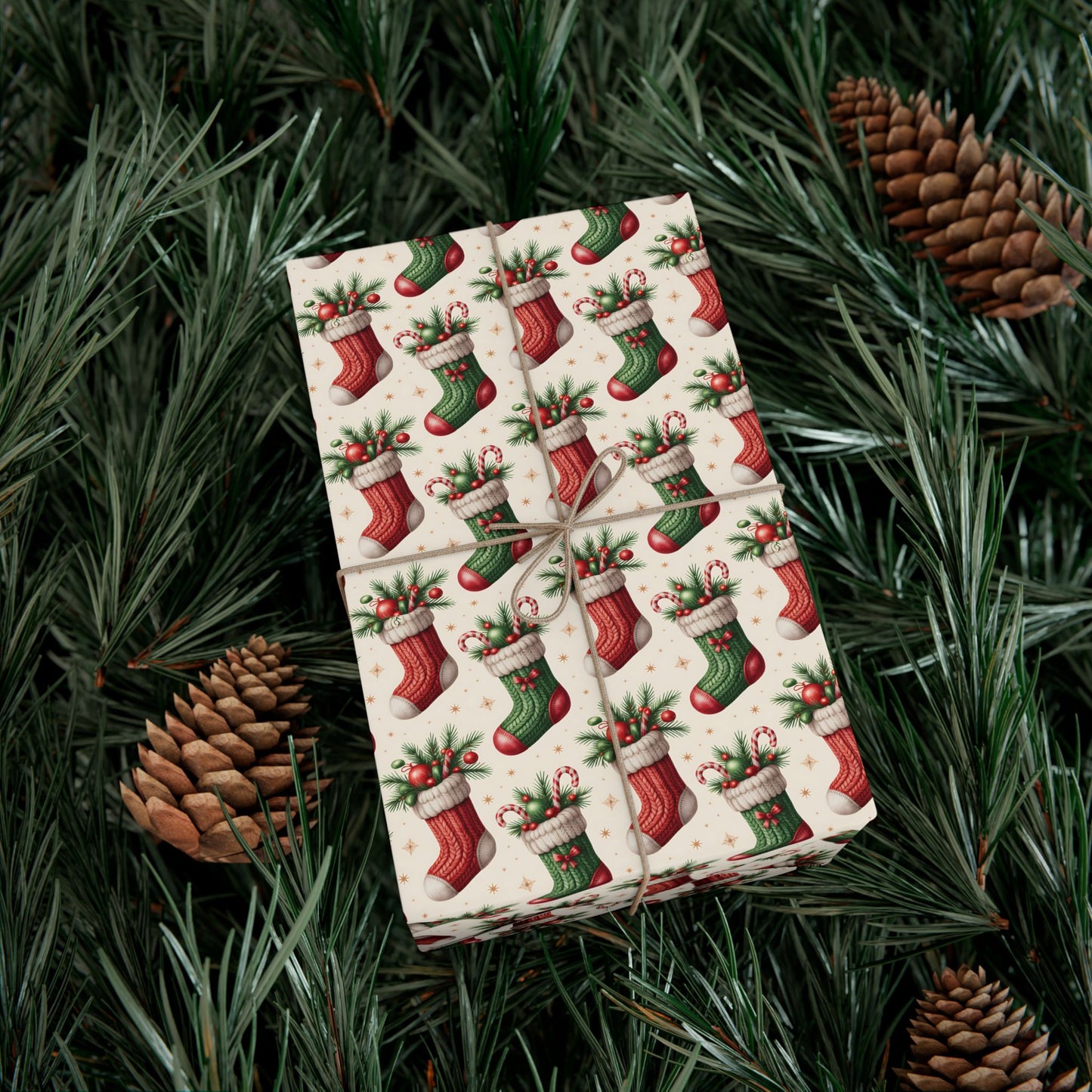 Christmas Stocking Gift Wrap Paper – Festive Holiday Wrapping Sheets