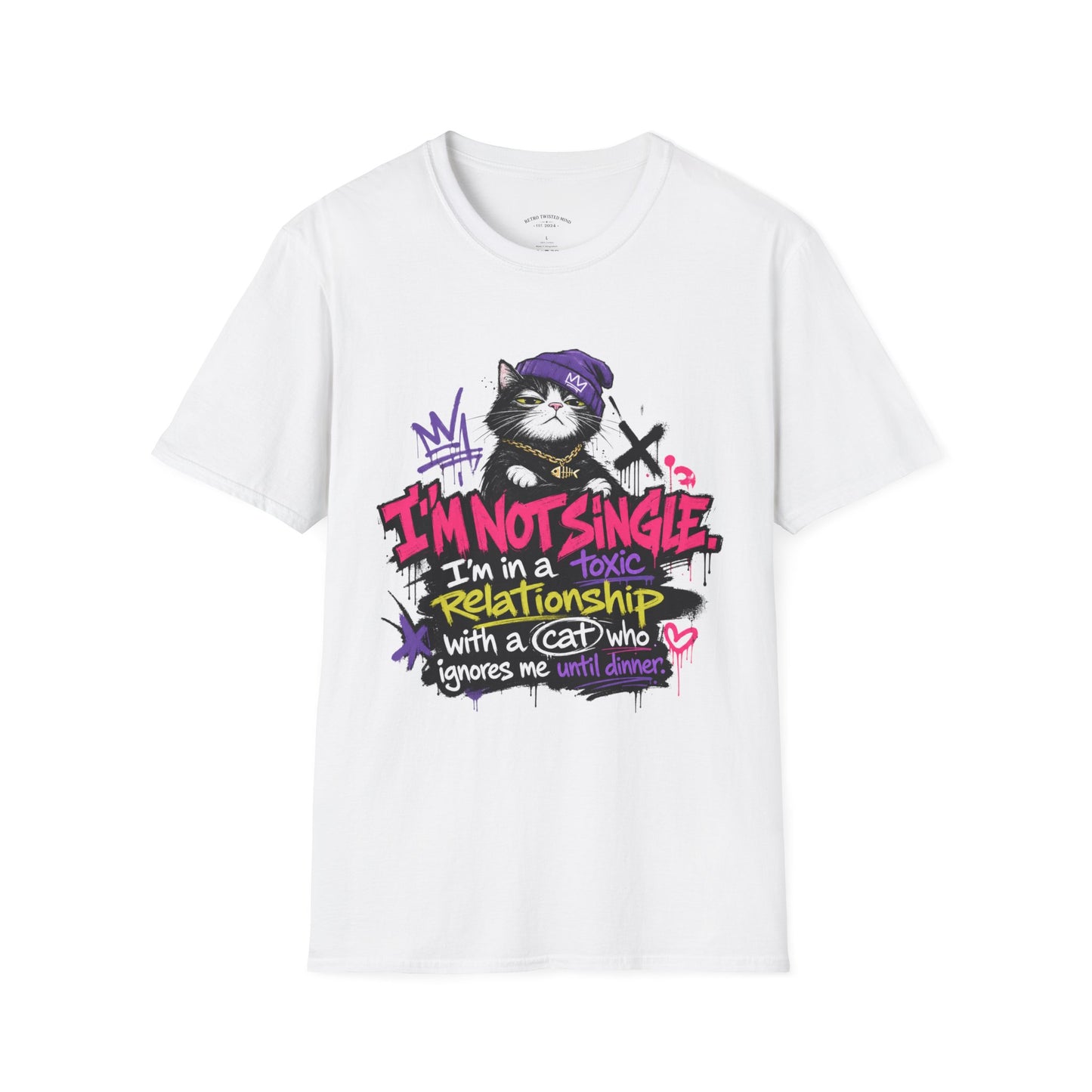 T‑Shirt — “I’m Not Single: I’m in a Toxic Relationship with a Cat” Graphic Tee