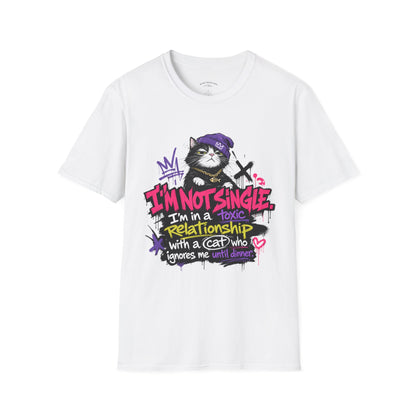 T‑Shirt — “I’m Not Single: I’m in a Toxic Relationship with a Cat” Graphic Tee
