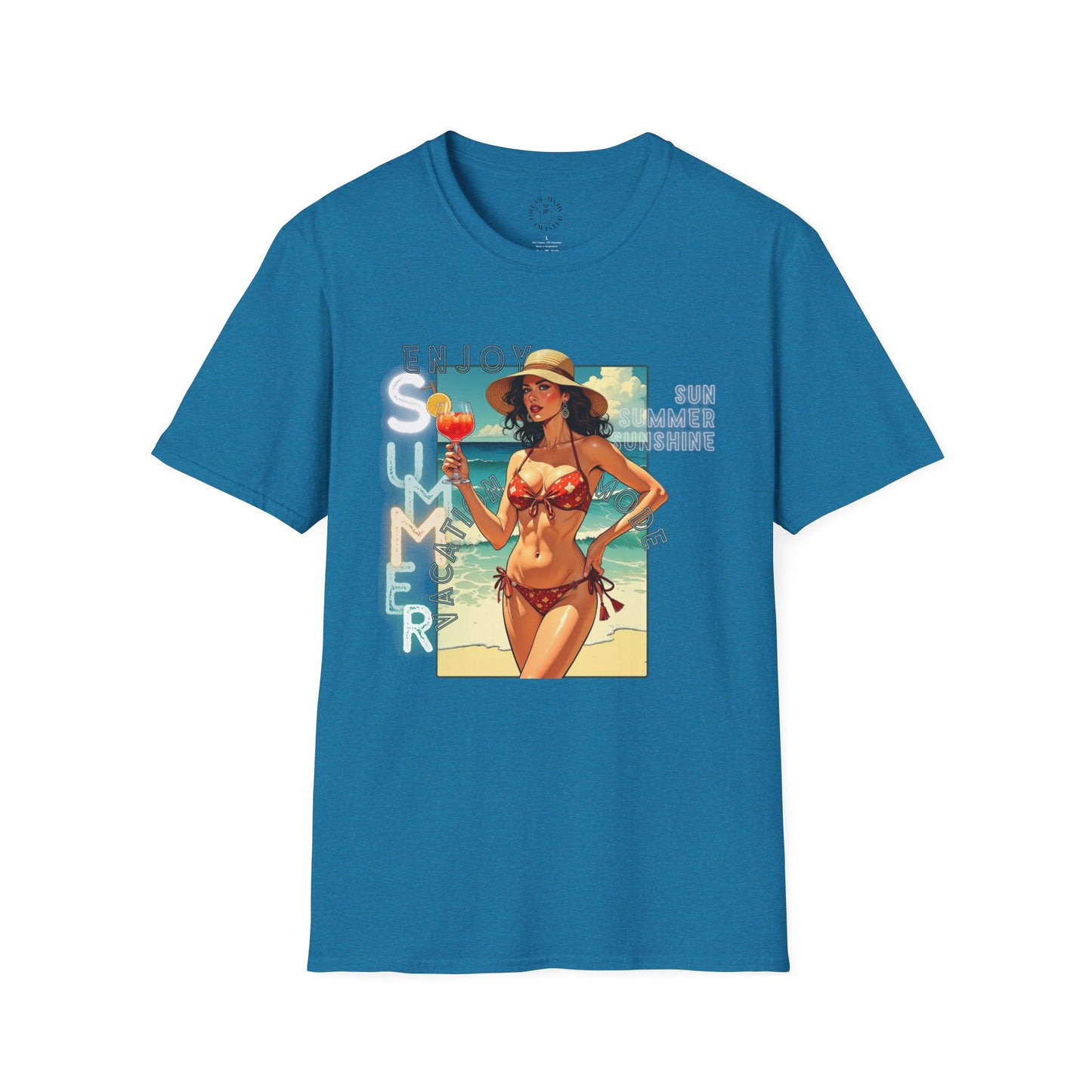 Enjoy Summer Vintage T-Shirt - Unisex Softstyle Tee for Beach Lovers