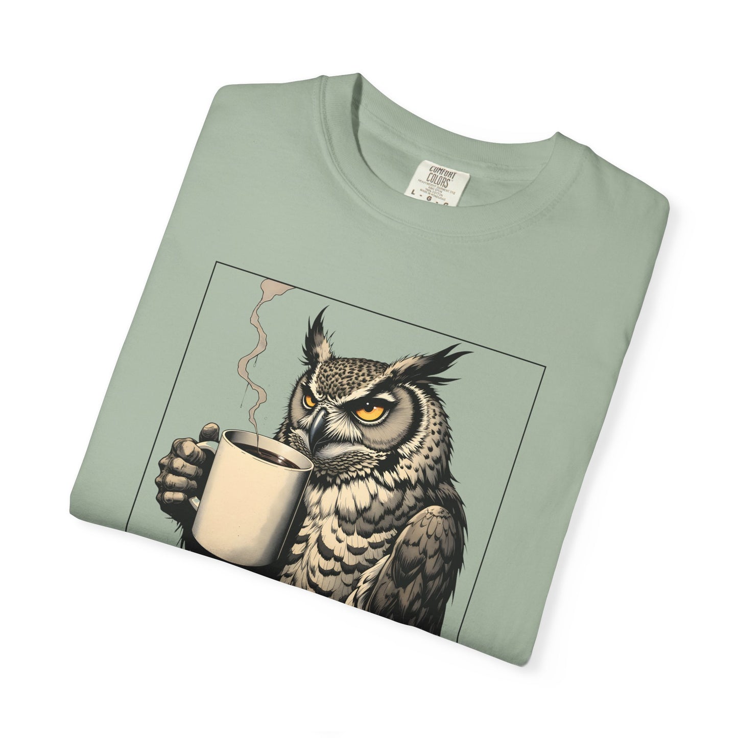 Coffee First Owl T-Shirt — Coffee Lover Graphic Tee