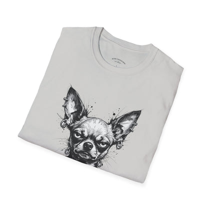 Chihuahua Portrait T‑Shirt — Expressive Black & White Dog Art Tee
