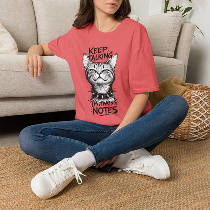 Keep Talking I'm Taking Notes Cat T‑Shirt