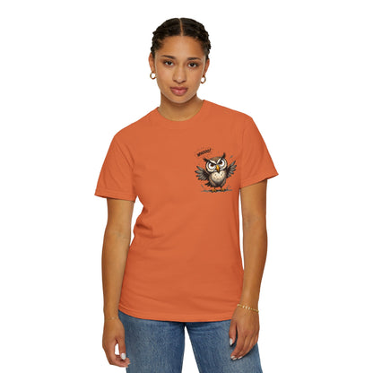 Witty Owl Graphic Tee — "Whooo?" Cute Cartoon Owl T-Shirt