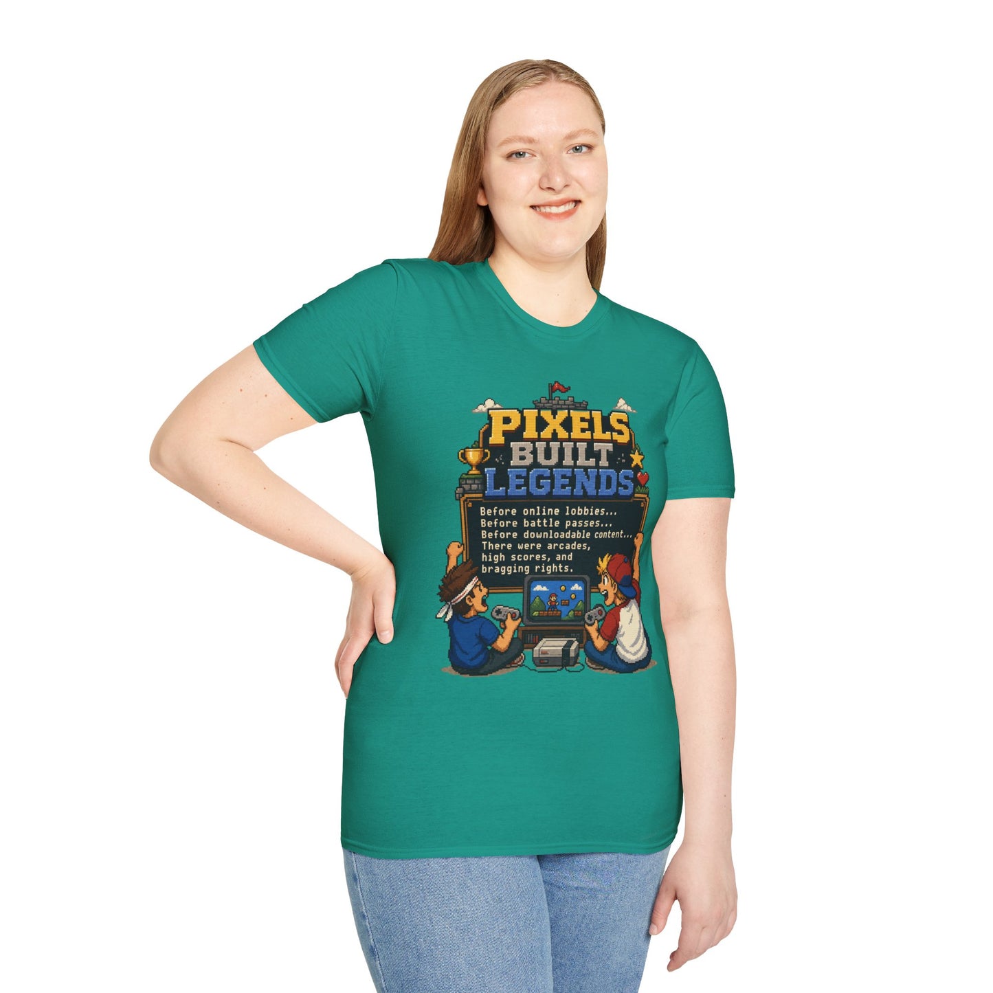 Pixels Built Legends T‑Shirt — Retro Gaming Nostalgia Tee