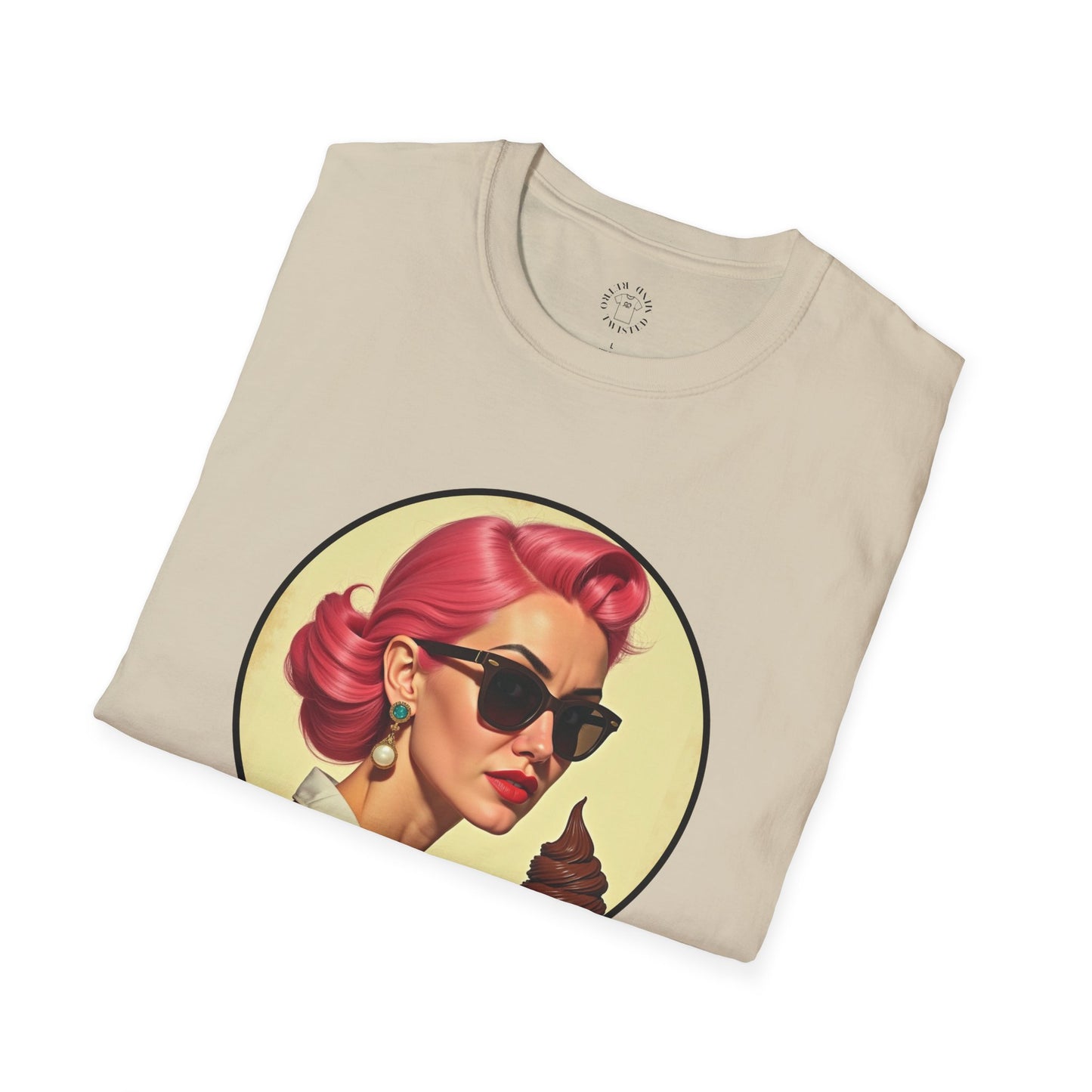 Cool Mama Vintage Graphic Unisex Softstyle T-Shirt,mama,mom and ice cream