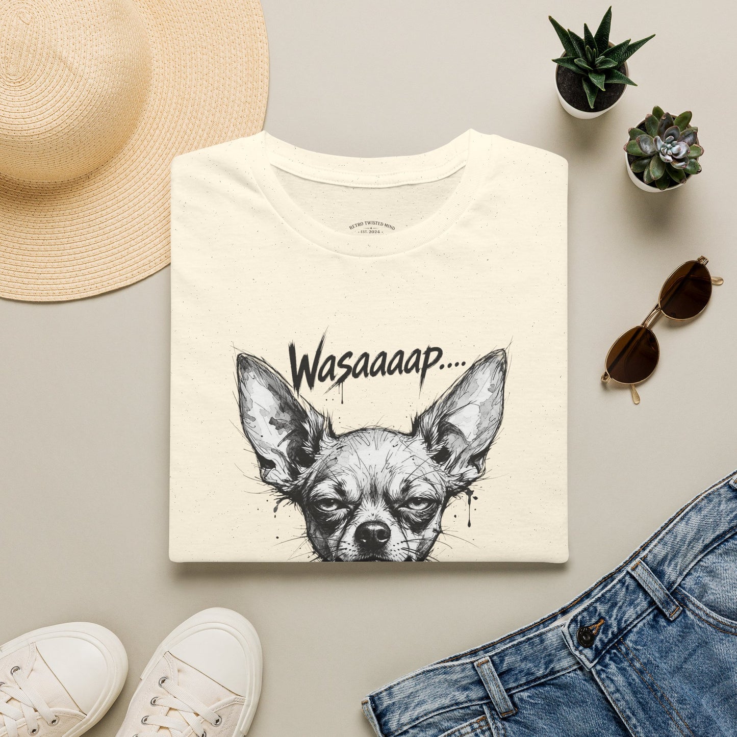 Chihuahua 'Wasaaaap' Graphic T-Shirt — Funny Dog Tee for Pet Lovers