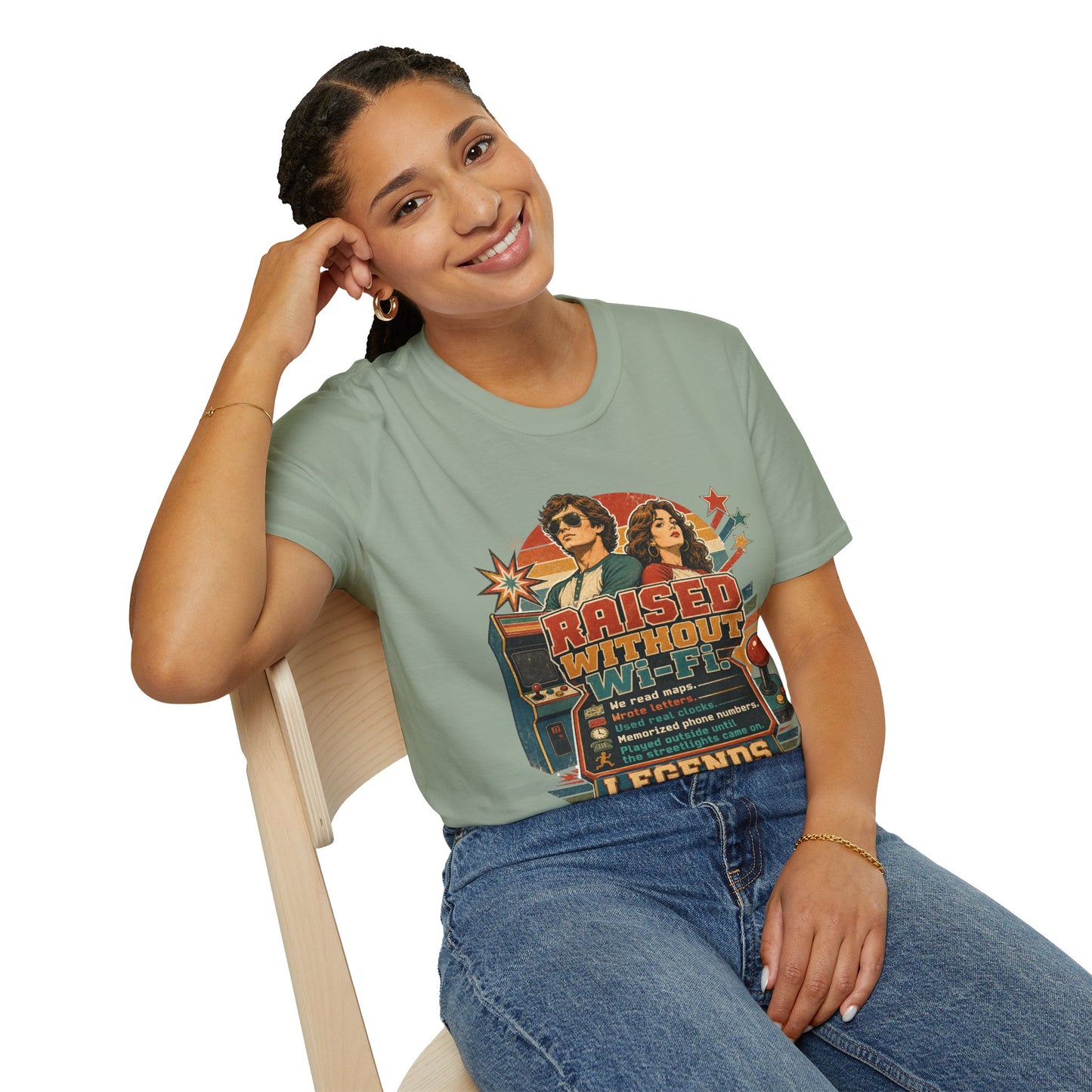 Raised Without Wi‑Fi T-Shirt — Retro 'Legends' Vintage Graphic Tee