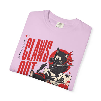 Claws Out Cat Graphic T-Shirt — Retro Ninja Kitties Tee