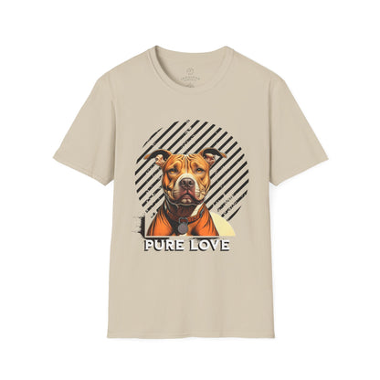 Pure Love Unisex Softstyle T-Shirt - Pitbull Design