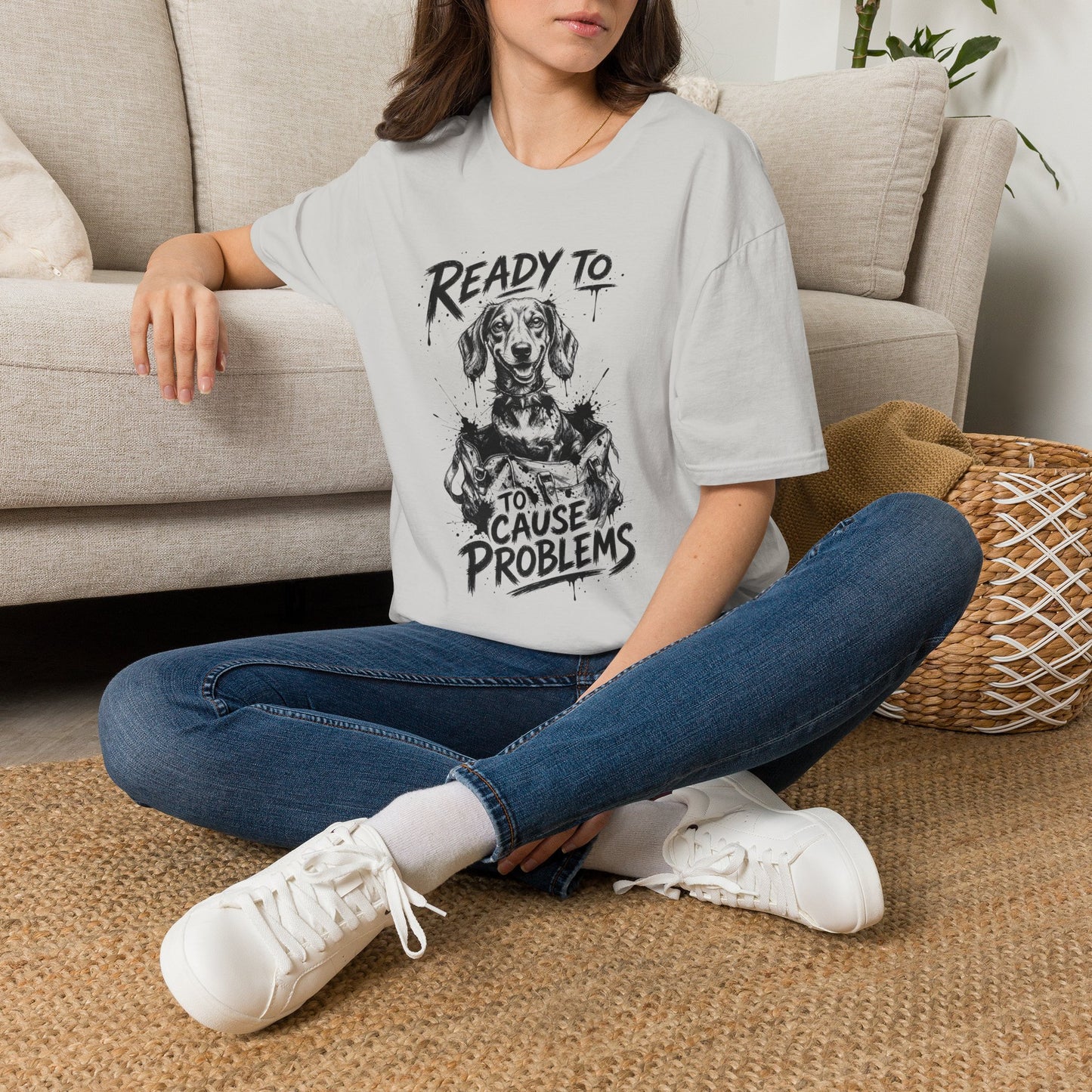 Ready To Cause Problems Dog T-Shirt — Funny Dachshund Graphic Tee