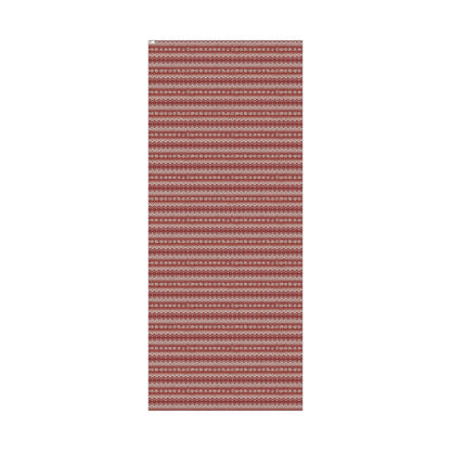 Holiday Knit-Pattern Gift Wrap Paper — Red Nordic Christmas Wrapping Sheets