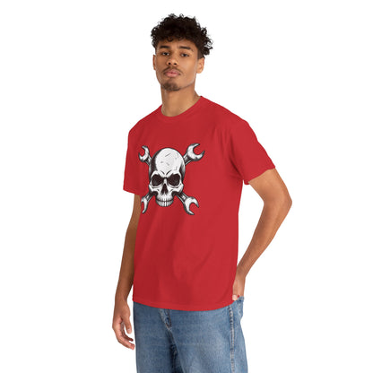 Mechanic Skull Tee — Wrench Crossbones Graphic T-Shirt