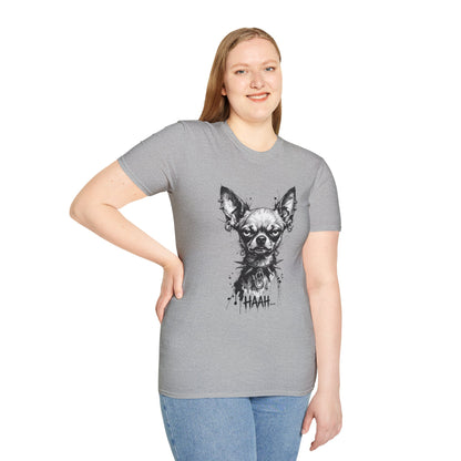 Chihuahua Portrait T‑Shirt — Expressive Black & White Dog Art Tee