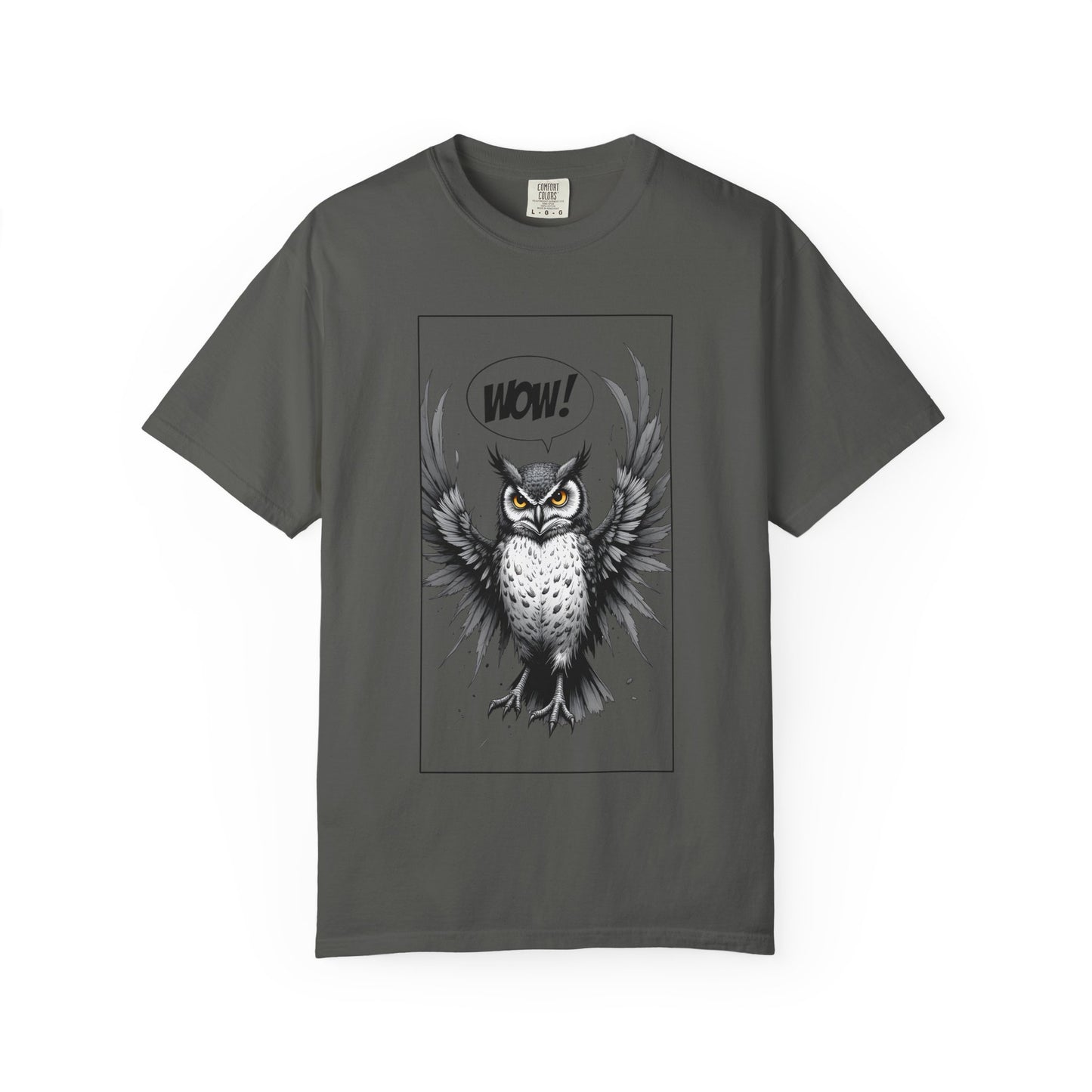 Owl Graphic T-Shirt — 'WOW!' Illustrated Night Owl Tee
