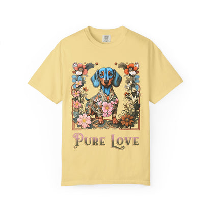 Pure Love Dachshund T-Shirt - Unisex Garment-Dyed Tee