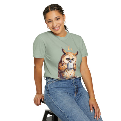 Not Ready Yet Owl T-Shirt — Cute Coffee Morning Graphic Tee